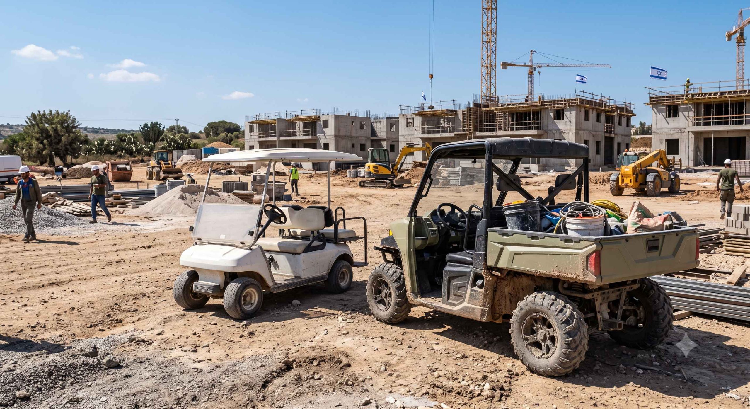 רכבים תפעוליים מושכרים באתר בנייה